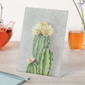 Cactus Flower Painting Reclamebord Met Voetstuk (Insitu)