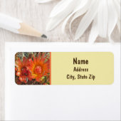 Cactus Flower Photo Bright Oranje Floral Etiket (Insitu)