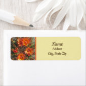 Cactus Flower Photo Bright Oranje Floral Etiket (Insitu)