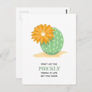 Cactus Flower - Pricky Dingen Quote Briefkaart