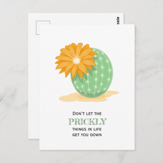 Cactus Flower - Pricky Dingen Quote Briefkaart (Voorkant / Achterkant)