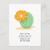 Cactus Flower - Pricky Dingen Quote Briefkaart (Voorkant)