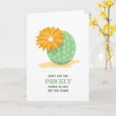 Cactus Flower - Pricky Dingen Quote Kaart (Gele Bloem)