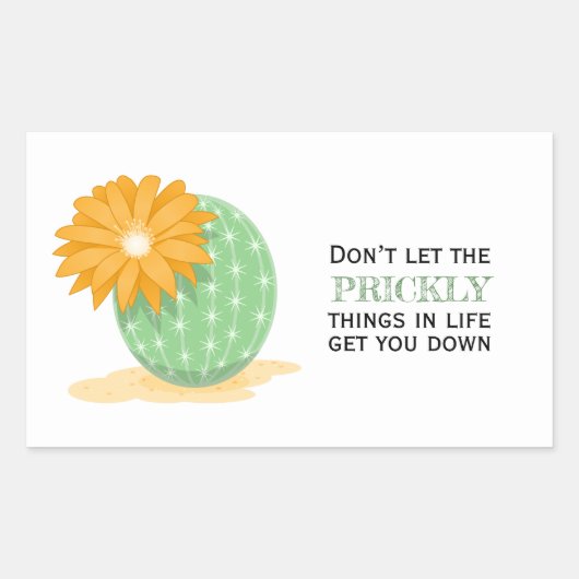 Cactus Flower - Pricly Dingen Quote Rechthoekige Sticker (Voorkant)