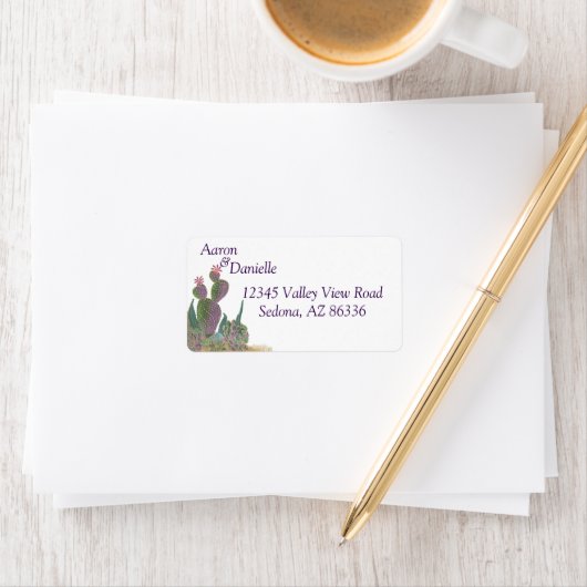 Cactus Flower Return Address Label (Insitu)