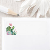 Cactus Flower Return-adreslabels Etiket (Insitu)