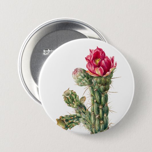 Cactus Flower Ronde Button 7,6 Cm (Voorkant /achterkant)