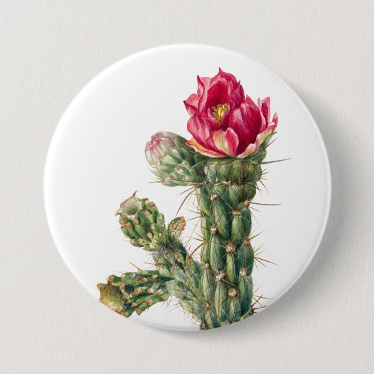 Cactus Flower Ronde Button 7,6 Cm (Voorkant)