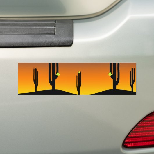 Cactus Flower Sunset Bumpersticker (Op auto)