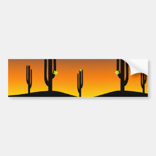 Cactus Flower Sunset Bumpersticker