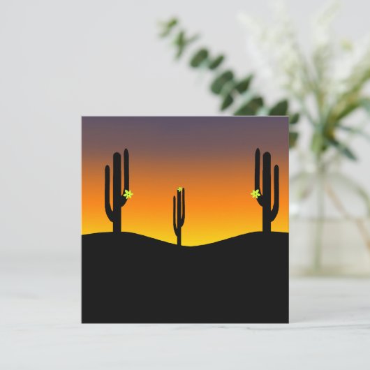 Cactus Flower Sunset Kaart (Staand voorkant)