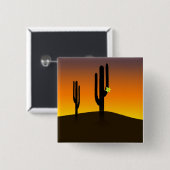 Cactus Flower Vierkante Button 5,1 Cm (Voorkant /achterkant)