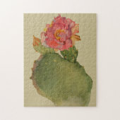 Cactus Flower Waterverf Margaret Armstrong Floral Legpuzzel (Verticaal)