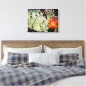 Cactus Flower Wrapped Canvas Afdruk (Insitu (Slaapkamer))