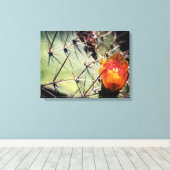 Cactus Flower Wrapped Canvas Afdruk (Insitu (Houten vloer))