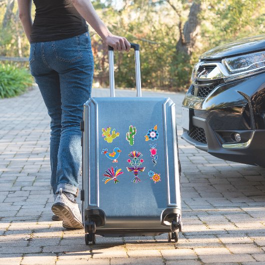 Cactus Flowers Bird Sticker (Koffer Insitu)