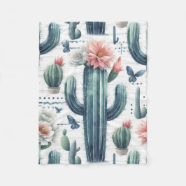 Cactus Flowers Fleece Deken
