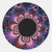 Cactus Flowers - Fractal Ronde Sticker (Voorkant)