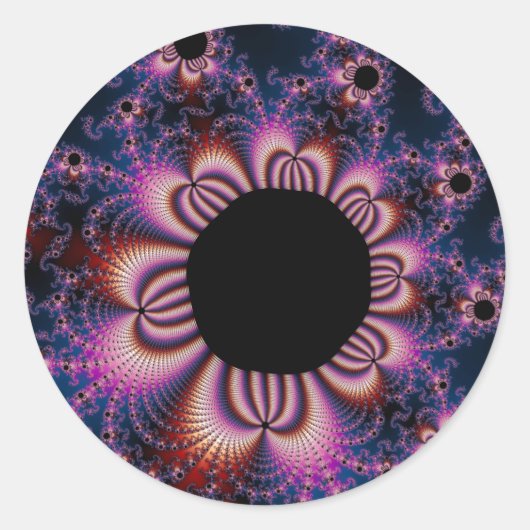 Cactus Flowers - Fractal Ronde Sticker (Voorkant)