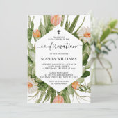 Cactus Flowers Frame Confirmation Invitation Kaart (Staand voorkant)