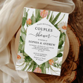 Cactus Flowers Frame Couples Shower Invitation Kaart