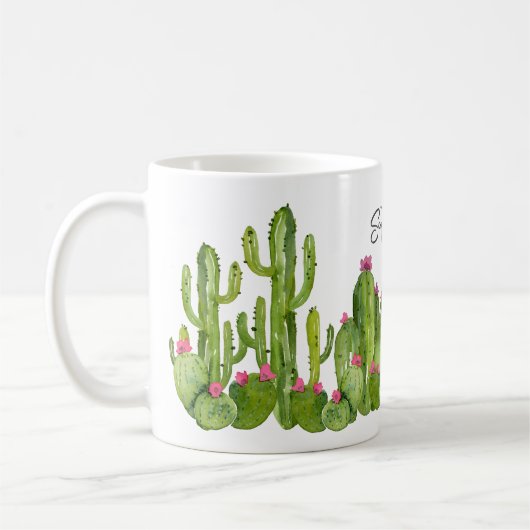 Cactus Flowers Green Pink Text Desert Keepomwille  Koffiemok (Links)