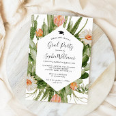 Cactus Flowers Lijst Afstudeerfeest Uitnodiging