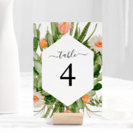 Cactus Flowers Lijst Tabel 4 Wedingstabel Nummer Kaart