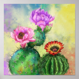 Cactus Flowers Poster Print