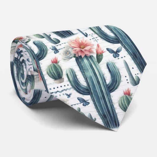 Cactus Flowers Stropdas (Opgerold)