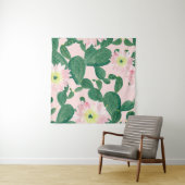 Cactus Flowers: Waterverf schilderij Wandkleed (In situ)
