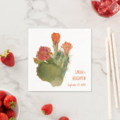 Cactus Flowers Wedding Botanical Waterverf Floral Servet (Insitu)