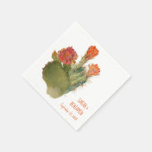 Cactus Flowers Wedding Botanical Waterverf Floral Servet (Hoek)