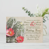 Cactus Flowers Wedding Invitation Kaart (Staand voorkant)