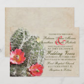 Cactus Flowers Wedding Invitation Kaart (Voorkant / Achterkant)