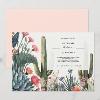 CACTUS FOLIAGE BABY SHOWER KAART