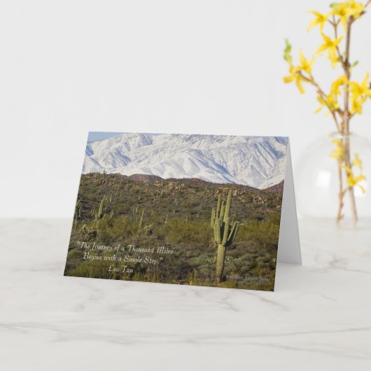 Cactus Forest Snow Capped Mountains Arizona Vereni Kaart (Gele Bloem)
