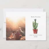 Cactus Foto Kerst Kaart met Warme Wensen (Voorkant)