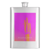 Cactus-foto Pink Oranje Aangepaste tekst Woestijn Flacon (Voorkant)