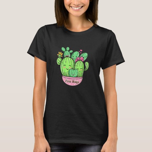 Cactus Free Hug Desert Plant Succulent T-shirt (Voorkant)