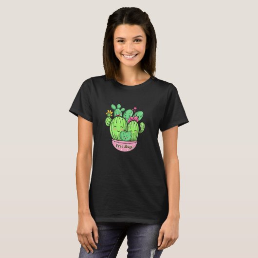 Cactus Free Hug Desert Plant Succulent T-shirt (Voorkant volledig)