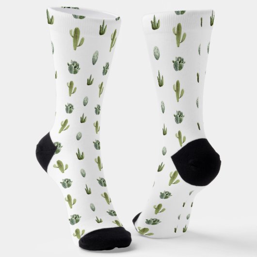Cactus Fun Pattern Southwest Desert Sokken (Gebogen)