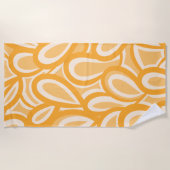 Cactus Garden Abstract Pattern in Mustard Oranje Strandlaken (Voorkant)