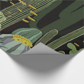 Cactus Garden bij nacht Cadeaupapier (Hoek)