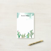 Cactus Garden gepersonaliseerd monogram Post-it® Notes (Op bureau)