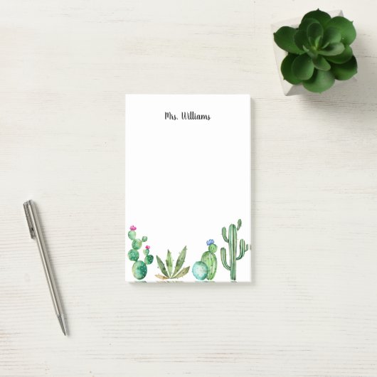Cactus Garden Gepersonaliseerde leraar Post-it® Notes (Kantoor)