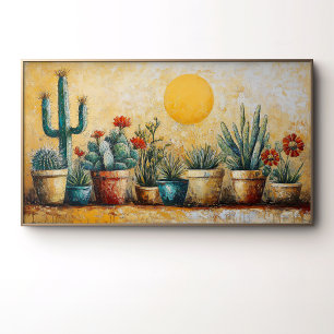 Cactus Garden in potten Poster