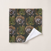 Cactus Garden laat groen botanisch patroon over Bad Handdoek (Wasdoekje)