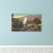 Cactus Garden, Palm Springs Hotel Canvas Afdruk (Insitu (Houten vloer))