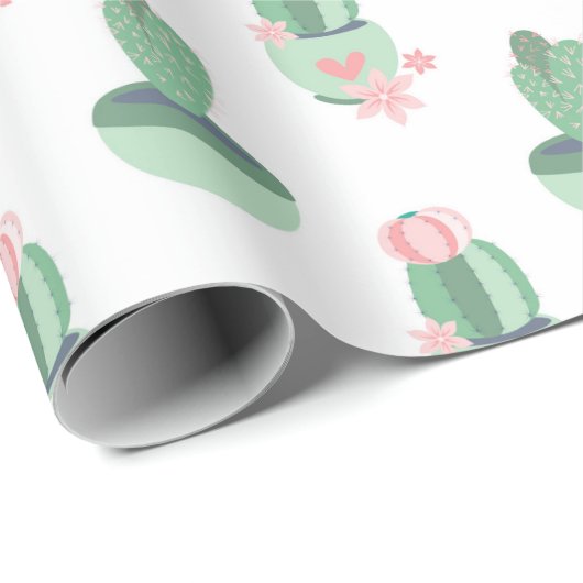 Cactus Garden Pattern Cadeaupapier (Rol Hoek)